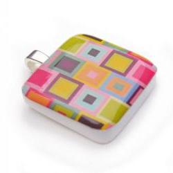 Abstract Squares Pendant