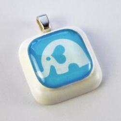Blue Elephant Pendant